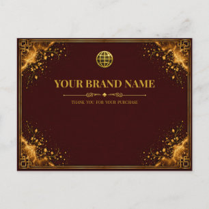 Luxus-Burgunder-Gold-Schmuck-Verpackungskarte Feiertagspostkarte