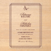 Luxus-Burgunder-Monogramm-Hochzeit Acryleinladungen (Vorderseite)