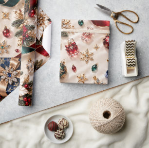 Luxus-Burgunder-Smaragd-Weihnachtsgeschenke Geschenkpapier