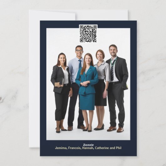 Luxus Business Weihnachten blaues Gold Foto Logo D (Rückseite)