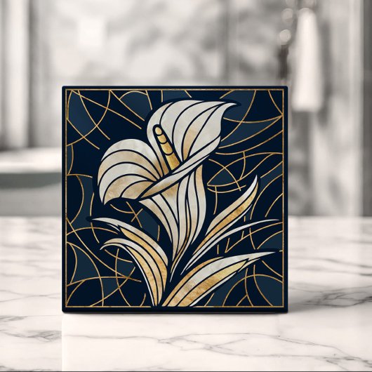 Luxus Calla Lily Pearl und Gold Fliese