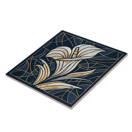 Luxus Calla Lily Pearl und Gold Fliese (Seite)