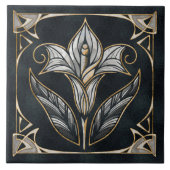 Luxus Calla Lily Pearl und Gold Fliese (Vorderseite)