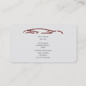 Luxus Car Logo - Red Sportscar, schwarze Vorlage Visitenkarte (Rückseite)