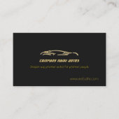Luxus Car Trade - Gold Sportscar, schwarze Vorlage Visitenkarte (Vorderseite)
