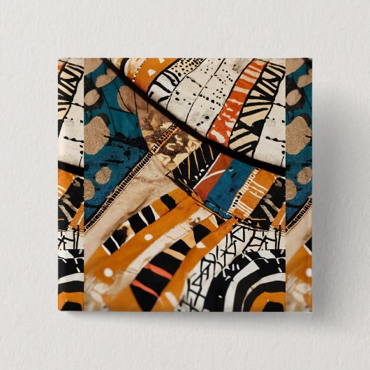 Luxus Caribbean Multicolor Design Button (Vorderseite)