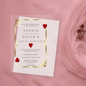 Luxus Casino Las Vegas Poker Hochzeit Gold Acryleinladungen