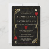 Luxus Casino Night Las Vegas Poker Hochzeit Einladung (Vorderseite)