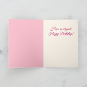 Luxus Cat On Pink Geburtstag Karte (Innenseite)