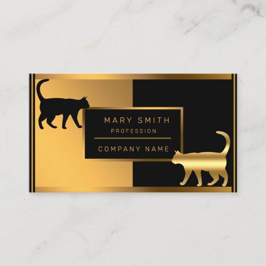Luxus Cat Pet Veterinär Ihren Text hinzufügen Visitenkarte (Vorderseite)