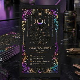 Luxus-Celestial-Nagelsalon-Mond-QR-Code-Schönheit Visitenkarte