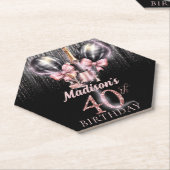 Luxus Champagne 40. Geburtstag Personalisiert Untersetzer (angewinkelt)