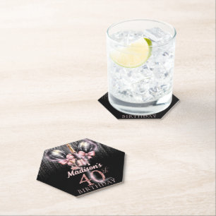 Luxus Champagne 40. Geburtstag Personalisiert Untersetzer