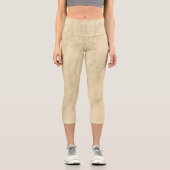 Luxus Champagne Gold Glitzer Marmor Capri Leggings (Vorderseite)