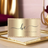 Luxus Champagne Gold Script Monogram Modern Visitenkarte