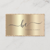 Luxus Champagne Gold Script Monogram Modern Visitenkarte (Vorderseite)