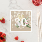 Luxus Champagner Creme 30. Geburtstag Serviette (Beispiel)