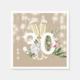 Luxus Champagner Creme 30. Geburtstag Serviette