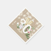 Luxus Champagner Creme 30. Geburtstag Serviette (Ecke)