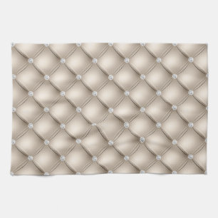 Luxus Champagner Diamant-Tufting-Muster Geschirrtuch