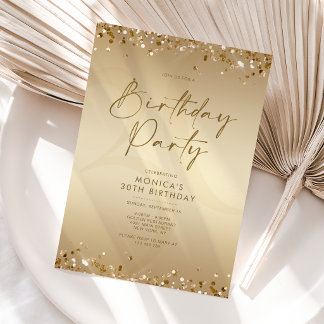 Luxus Champagner Gold 30. Geburtstag Einladung
