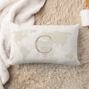 Luxus-Champagner-Gold-Karte-Monogramm-Initiale Lendenkissen