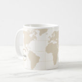 Luxus-Champagner-Gold-Karten-Monogramm-Initiale Kaffeetasse (Vorderseite Links)