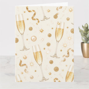 Luxus Champagner Gold Konfetti Muster Elegant C Karte