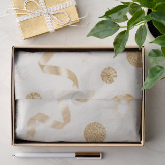 Luxus Champagner Gold Konfetti Muster | Elegant C Seidenpapier