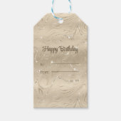 Luxus Champagner Hintergrund Beige Glitzer Geschenkanhänger (Vorderseite)