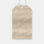 Luxus Champagner Hintergrund Beige Glitzer Geschenkanhänger (Rückseite)