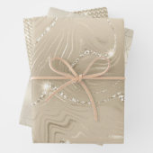 Luxus Champagner Hintergrund Beige Glitzer Geschenkpapier Set (Beispiel)