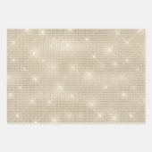 Luxus Champagner Hintergrund Beige Glitzer Geschenkpapier Set (Vorderseite 3)
