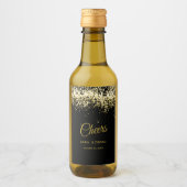 Luxus Cheers Mini Sparkling Wine Label Gold Schwar Weinetikett (Vorderseite)