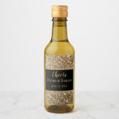 Luxus Cheers Mini Wine Label Gold Glitzer Perlen Weinetikett (Vorderseite)