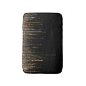 Luxus Chic Black Gold Funkelnd Glitzer Fringe Badematte (Vorderseite Vertikal)