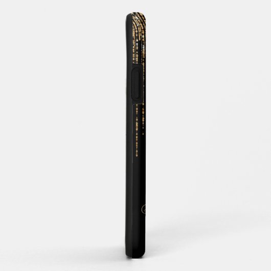 Luxus Chic Black Gold Funkelnd Glitzer Fringe Case-Mate iPhone Hülle (Hinten/Rechts)
