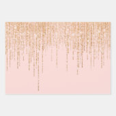 Luxus Chic Black Gold Funkelnd Glitzer Fringe Geschenkpapier Set (Vorderseite 3)