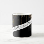 Luxus Chic Black Gold Funkelnd Glitzer Fringe Kaffeetasse (Mittel)
