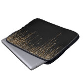 Luxus Chic Black Gold Funkelnd Glitzer Fringe Laptopschutzhülle (Vorne Knopf)