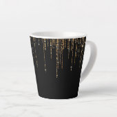 Luxus Chic Black Gold Funkelnd Glitzer Fringe Milchtasse (Rechte Ecke)