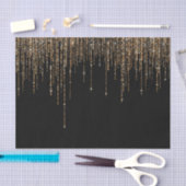 Luxus Chic Black Gold Funkelnd Glitzer Fringe Seidenpapier (Handwerk)