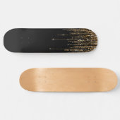 Luxus Chic Black Gold Funkelnd Glitzer Fringe Skateboard (Horizontal)