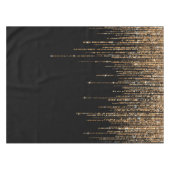 Luxus Chic Black Gold Funkelnd Glitzer Fringe Tischdecke (Vorderseite (Horizontal))