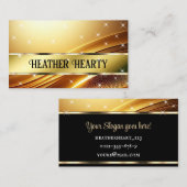 Luxus Chic Deluxe Liquid Gold Golden Ombre Satin Visitenkarte (Vorne/Hinten)