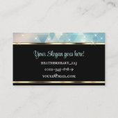 Luxus Chic Dreiecke Muster Gold Aquamarin Blue Omb Visitenkarte (Rückseite)