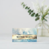 Luxus Chic Dreiecke Muster Gold Aquamarin Blue Omb Visitenkarte (Stehend Vorderseite)