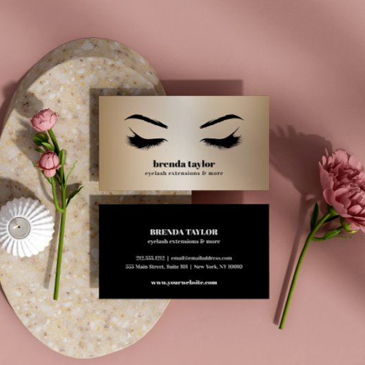 Luxus Chic Gold Eyelash Brow Bar beruflich Visitenkarte