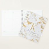 Luxus Chic Gold Foil Marmor Monogram Planer (Anzeige)