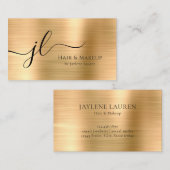 Luxus Chic Gold Monogram Script Visitenkarte (Vorne/Hinten)